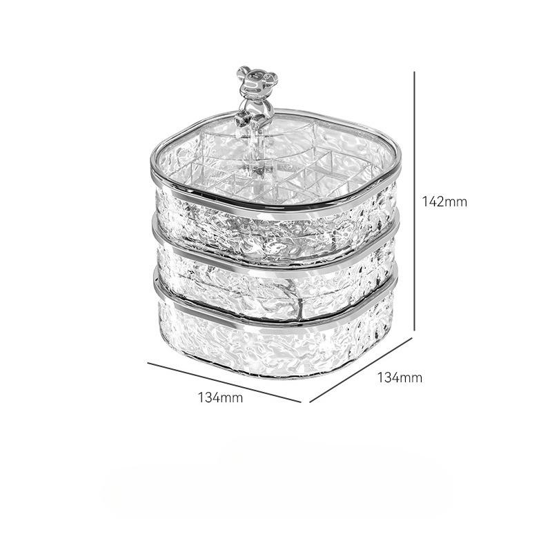 

Clear 3-layer Jewelry Storage Box Organizer Desktop Earrings Necklace Plastic Jewelry Storage Organizer Rotating Jewelry Boxes прозорий