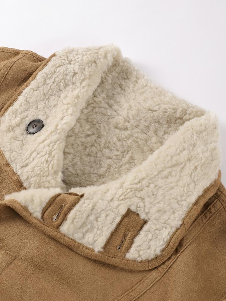 Women's Double-sided Winter Jacket Stand Up Collar Warm Jacket Women's Suede Lamb Wool Jacket Fashionable Thick Jacket Autumn and Winter