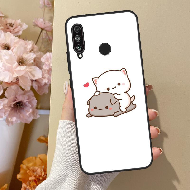 

Чехол с персиковым котом для Honor 50 8X 9X 10i для Huawei P50 Pro P20 P40 P30 Lite P Smart 2021 Nova 5T Huawei P30 Lite