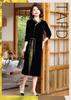 Mother's Wear: New Spring & Autumn 2026 Chinese Style Gold Silk Velvet Qipao Dress for Middle-Aged & Elderly Women
