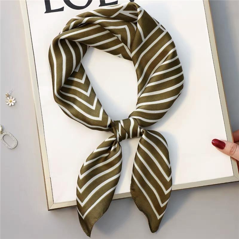 70 simulated silk scarf square scarf women's fashion letter printing small square scarf workplace decoration scarf scarf
