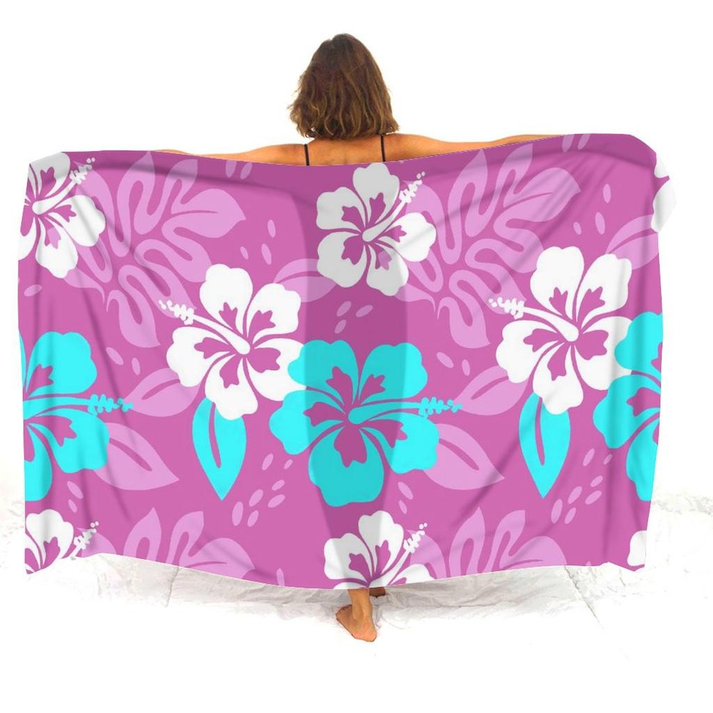 Summer Lightweight Women'S Sarong Shawl Polynesian Customizable Pattern Beach Essential Sun And Windproof Cape