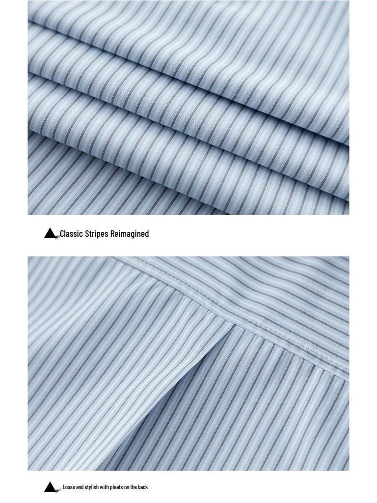 Yi Fei 2026 Spring Women's Striped Cotton Long-Sleeve Shirt: Casual, Versatile, and Slimming