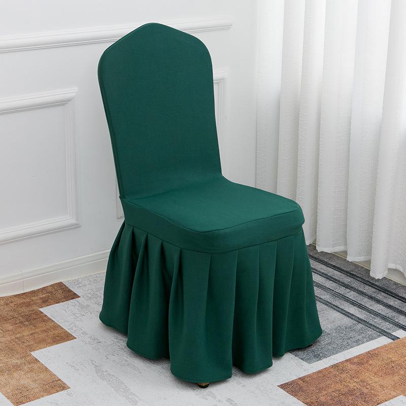 Solid Color Thick and Highly Elastic Stretch Chair Cover Wedding Pleated Skirt Style Chair Covers Suitable for Hotel Party and Banquet Decoration