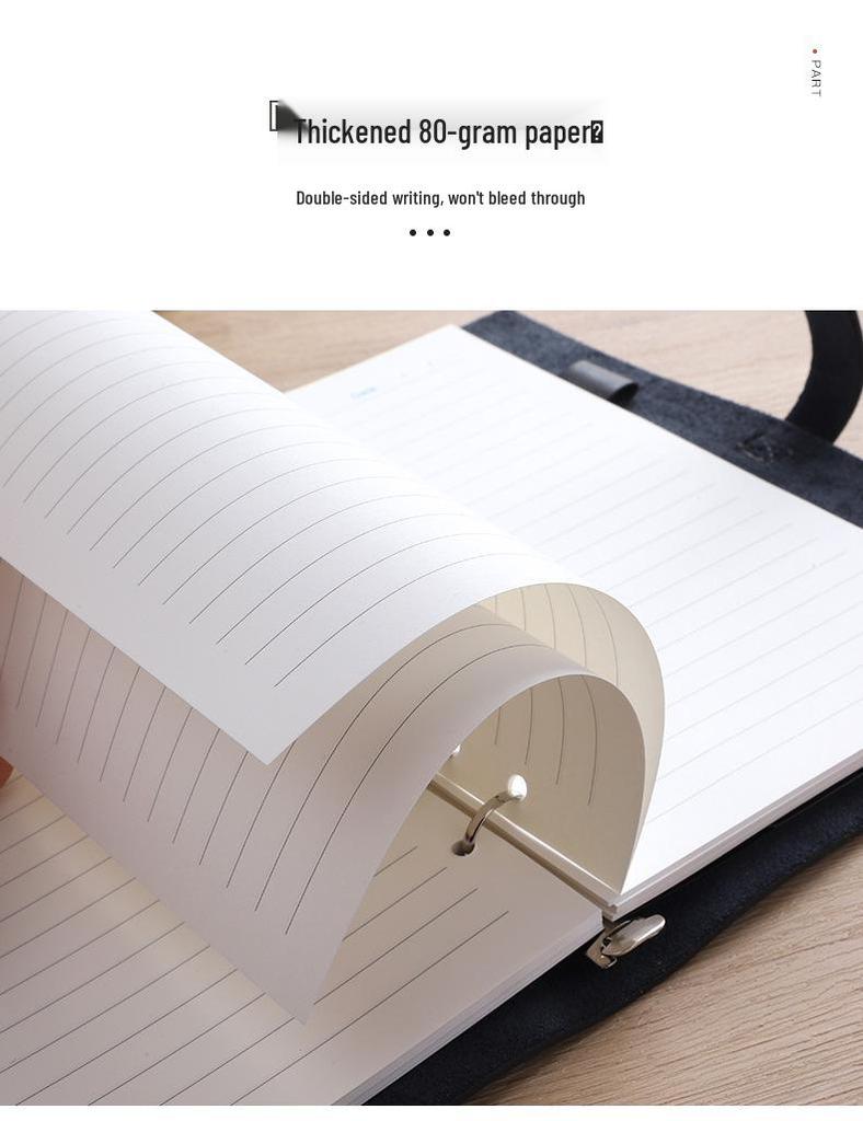 A5 Portable Loose-Leaf Notebook for Office, Students, and Business Meetings