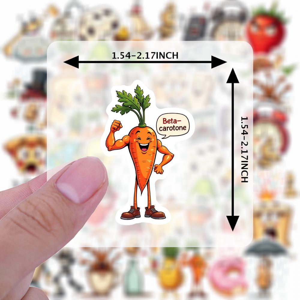 35pcs-70pcs Humorous Objects Decals Playful Food Teacher Reward Stickers DIY Stickers For Car Sticker Suitcase Phone
