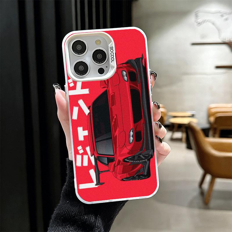 JDM Tokyo Drift Sports Car Soft Phone Case for iPhone 15 16 17 Pro Max 17Air 16E 14 Plus 13 12 Mini Shockproof Cover Back Shell