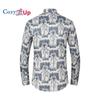 Cozy Up Men's Floral Slim Fit Long Sleeve Cotton Casual Button Down Dress Shirt
