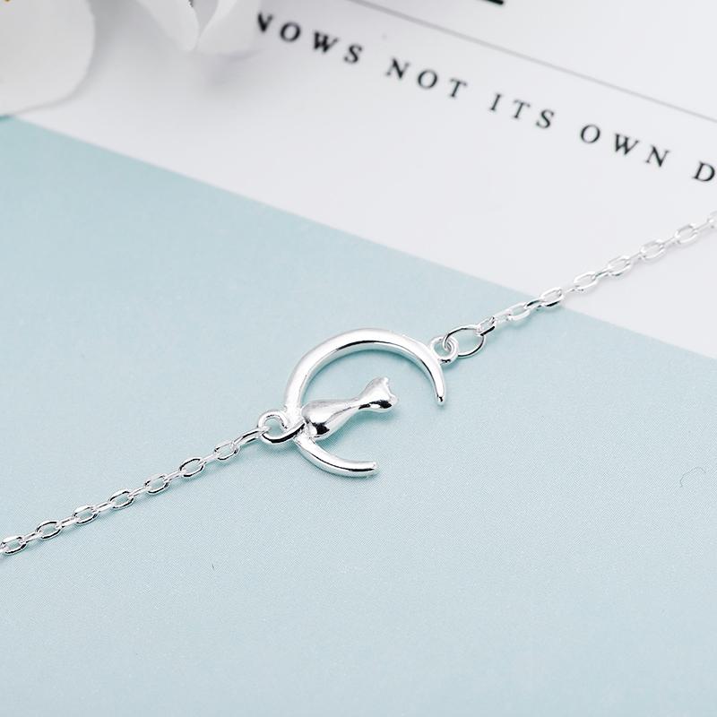 ANENJERY Fashion Cat Bracelet Anklet For Women Korean Simple Romantic Bracelet Anklet Party Jewelry Gift