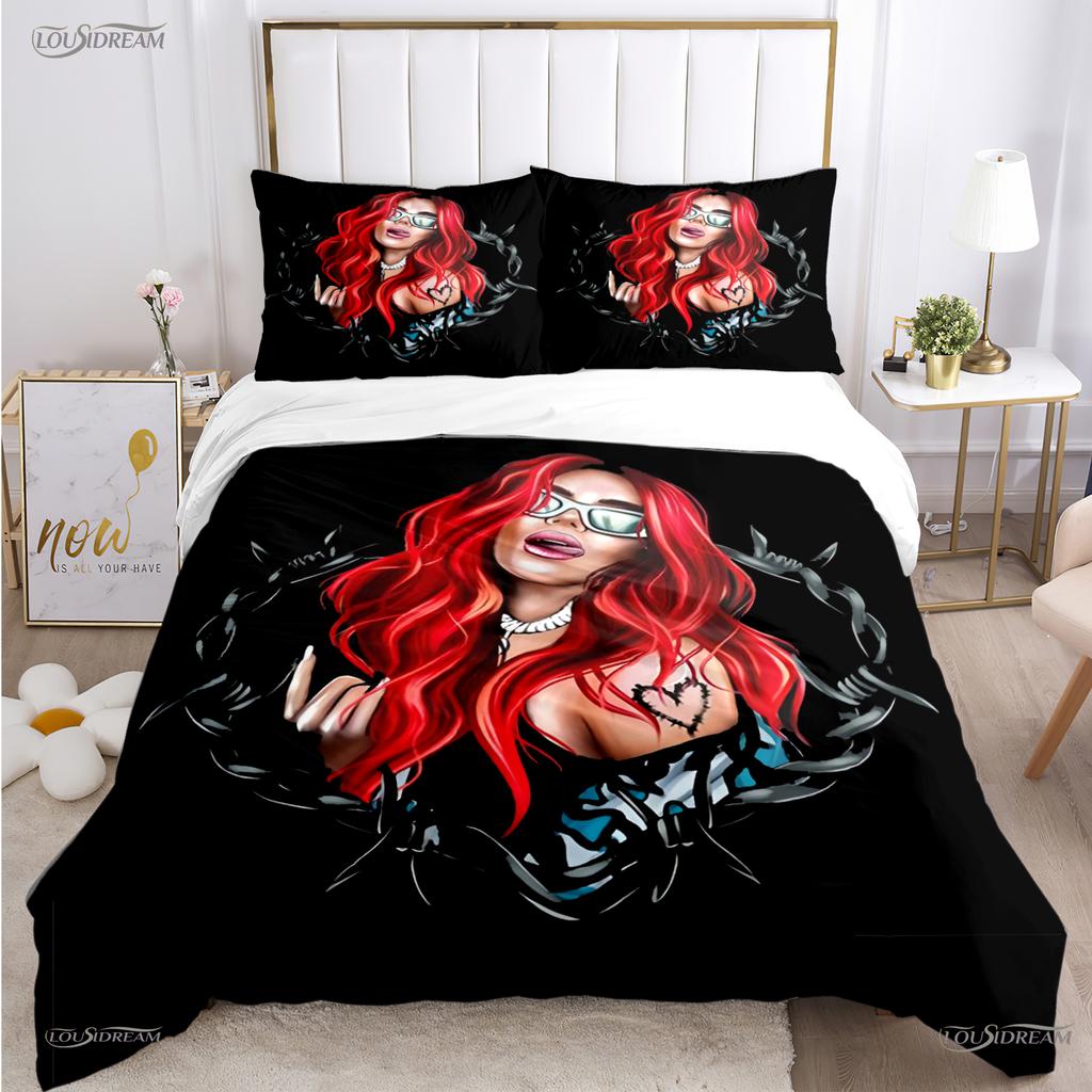 Comforter Casal Karol G Sexy Singer All Season Comforter Bedding Set Soft And S Single/Double/Queen/King