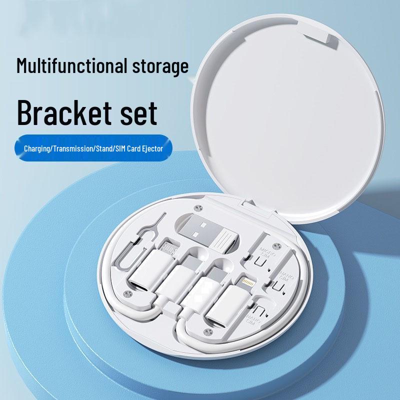 Portable 5-in-1 Multifunction Data Cable Box - 60W Fast Charging for Android & USB