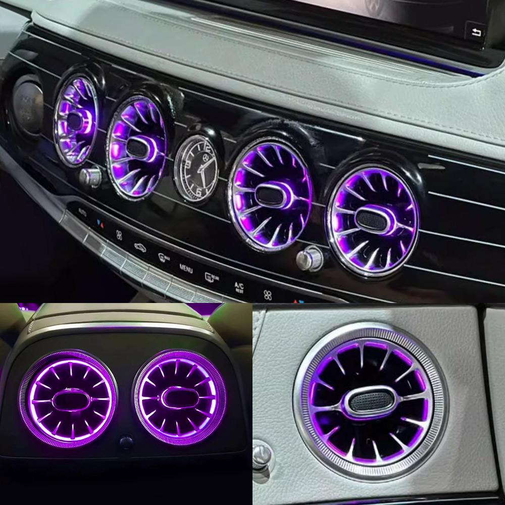 RGB Car Control S-CLASS(W222) 7 Colors 64 Colors For Mercedes Benz 2014-2017 2018-2020 LED Turbine Air Vents Atmosphere Lights