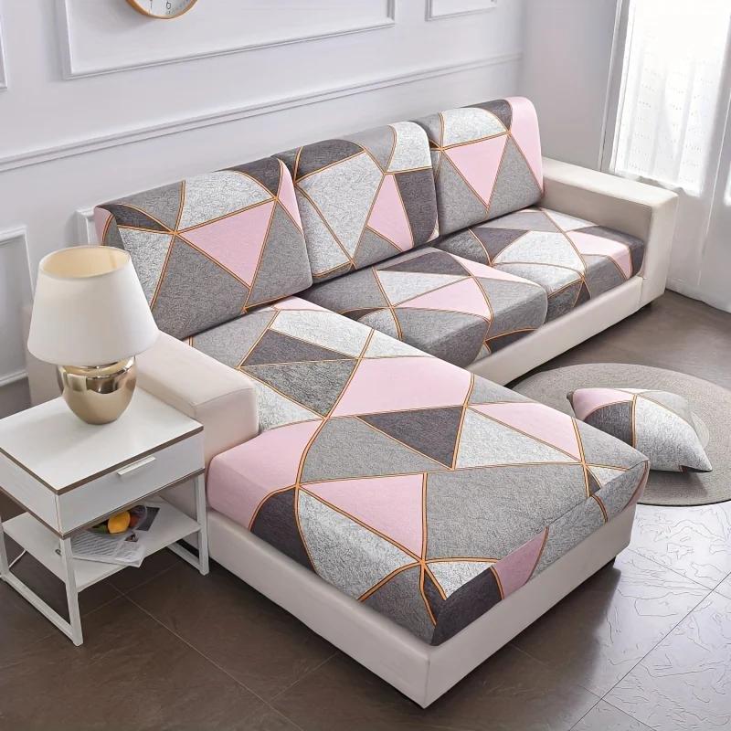 Elastic Sofa Seat Cushion Cover For Living Room Stretch Floral Printed Armchair Couch Cover Corner L-Shape Removable Anti-Dust