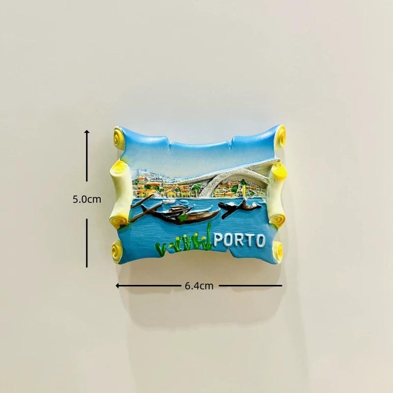 Lisbon Portugal Resin Fridge Magnet Stickers Travel Souvenir Gift Landscape Refrigerator Magnet Home Kitchen Decor