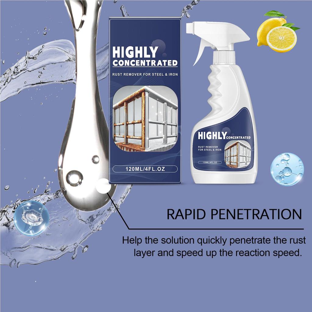 111ml Rust Remover Spray Multi-Purpose Rust Remover Wheel Hub Exhaust Pipe Metal Stain Cleaner Rust Derusting Spray