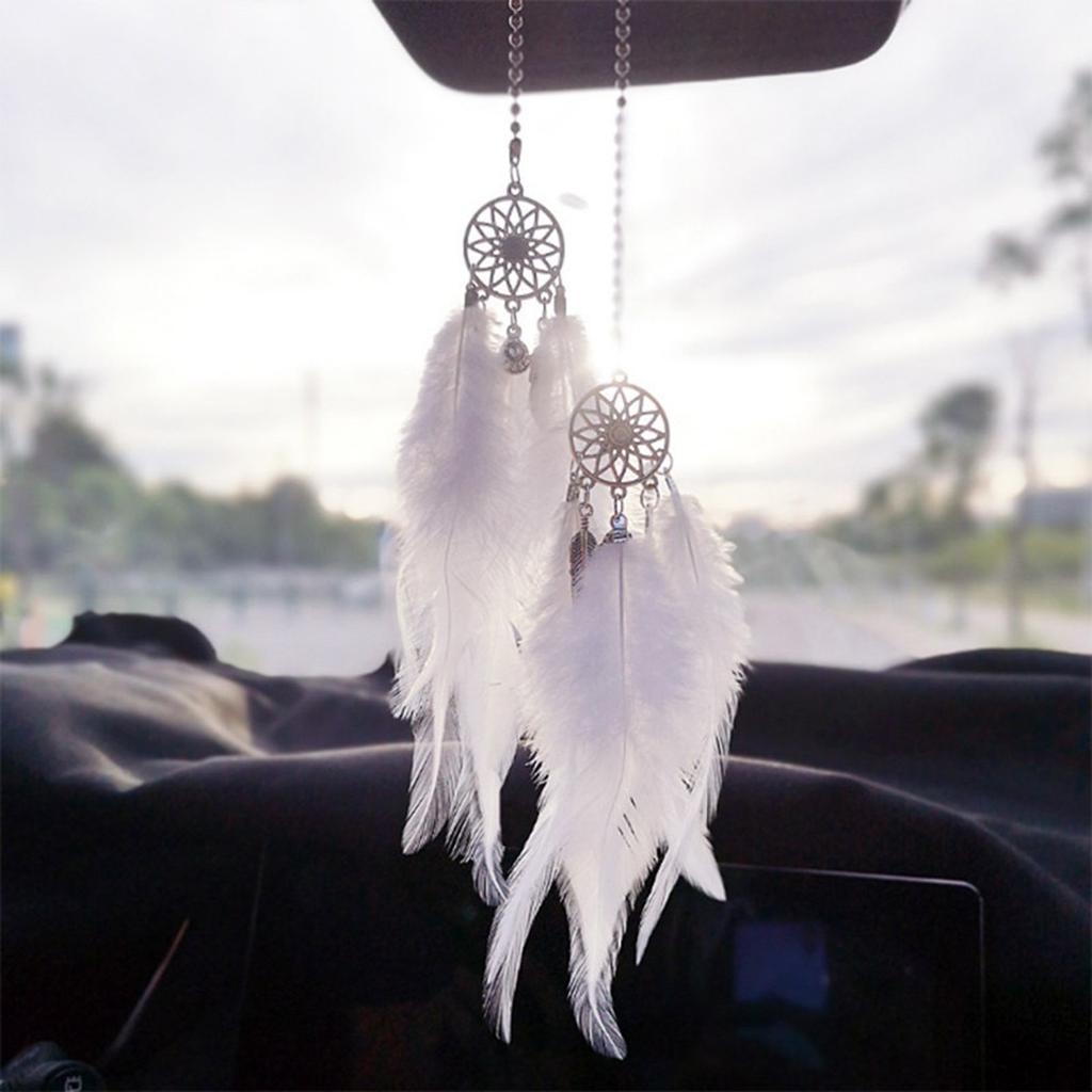Catcher Car Rearview Mirror Pendant Feather Decor Auto Ornament Hang Charm