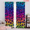 2D Flat Printing 2pcs Drapes Rainbow Leopard Polyester Fabric Without Electricity Festive Wall Decor Use for Booths Studio Props