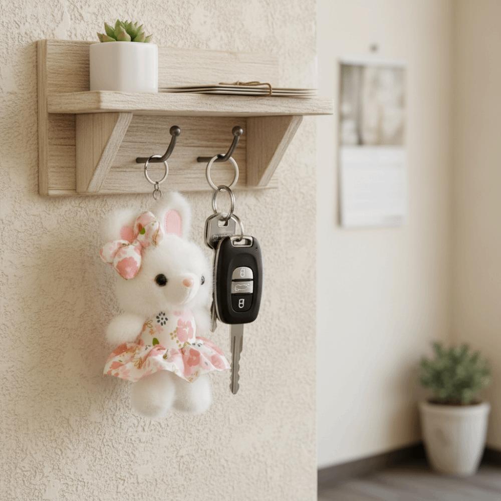 Soft Flower Skirt Bunny Pendant 12CM Rabbit Doll Pendant Fashion Stuffed Animal Keyring  Gifts