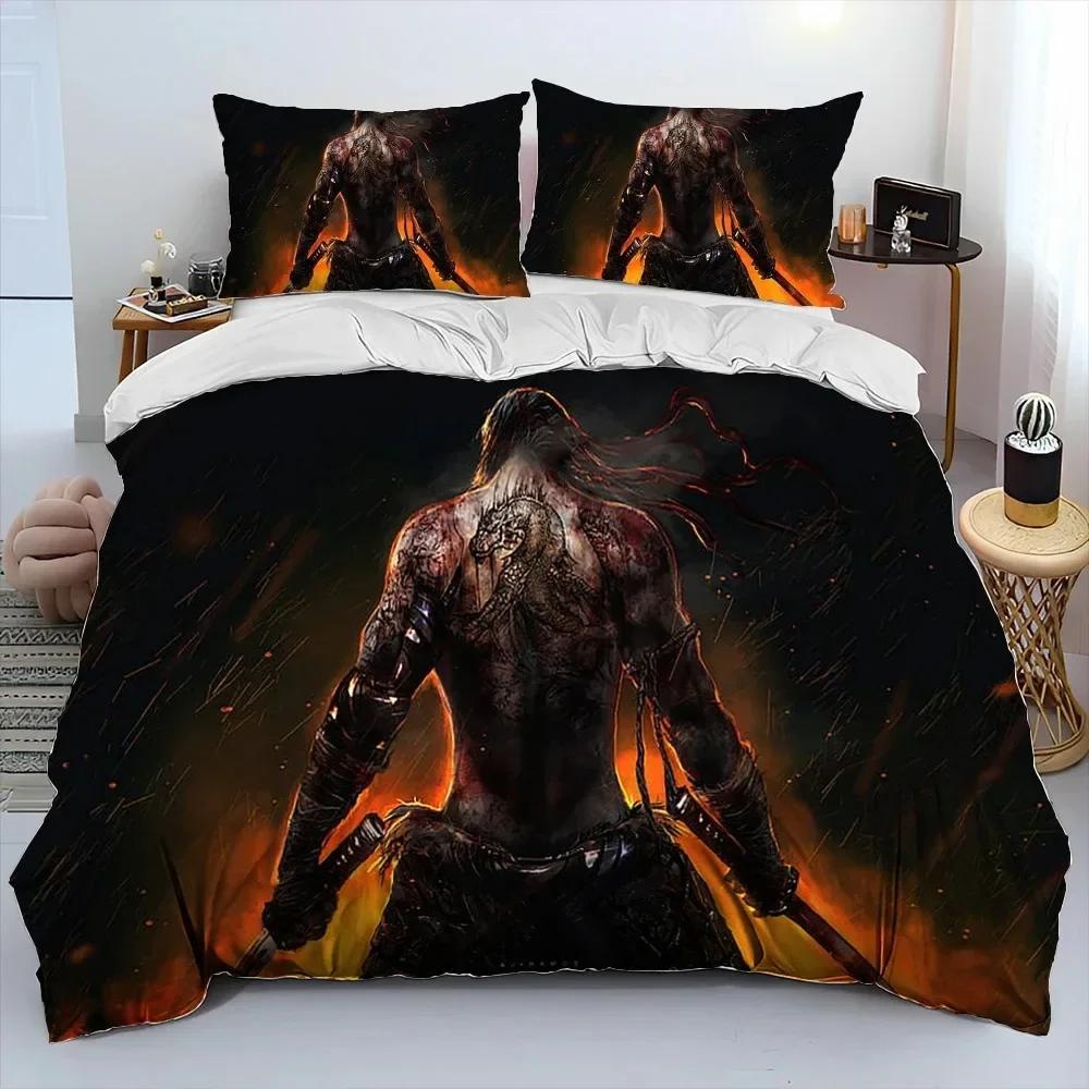 3D Sekiroshadows Die Twice Game Comforter Bedding Set Printed Duvet Cover Pillowcase Single Double Queen Super King Size Sets