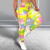 Fashion Slimming Hip Lifting Yellow Camouflage Print Yoga Pants Bottom Pants High Waisted Tummy Tuck Fitness Pants Women