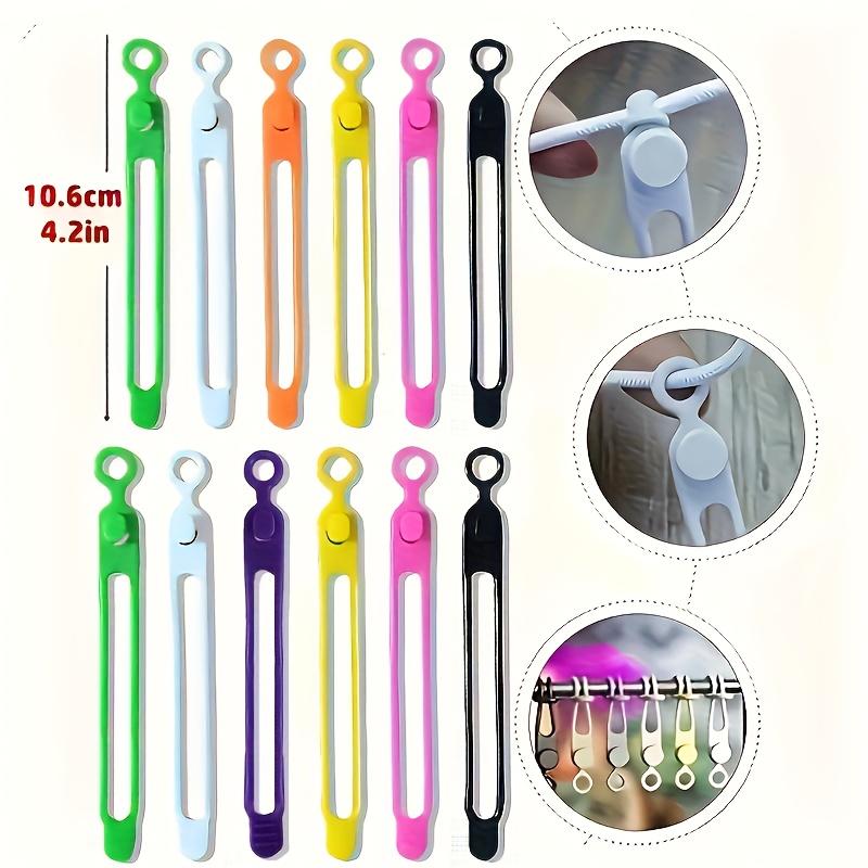 10pcs Reusable Silicone Cable Ties - Multi-Color Elastic Organizer for Headphones, Chargers, Mice & USB Cables, Travel-Friendly Storage Solution
