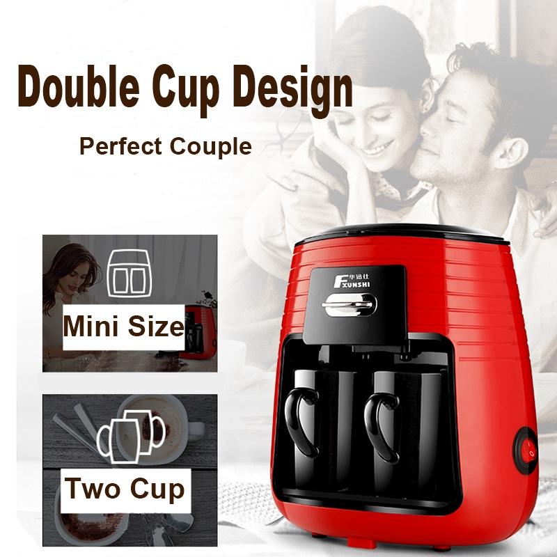 Fxunshi MD-235 Home Office Coffee Filter Maker Machine with Ceramic Cups New