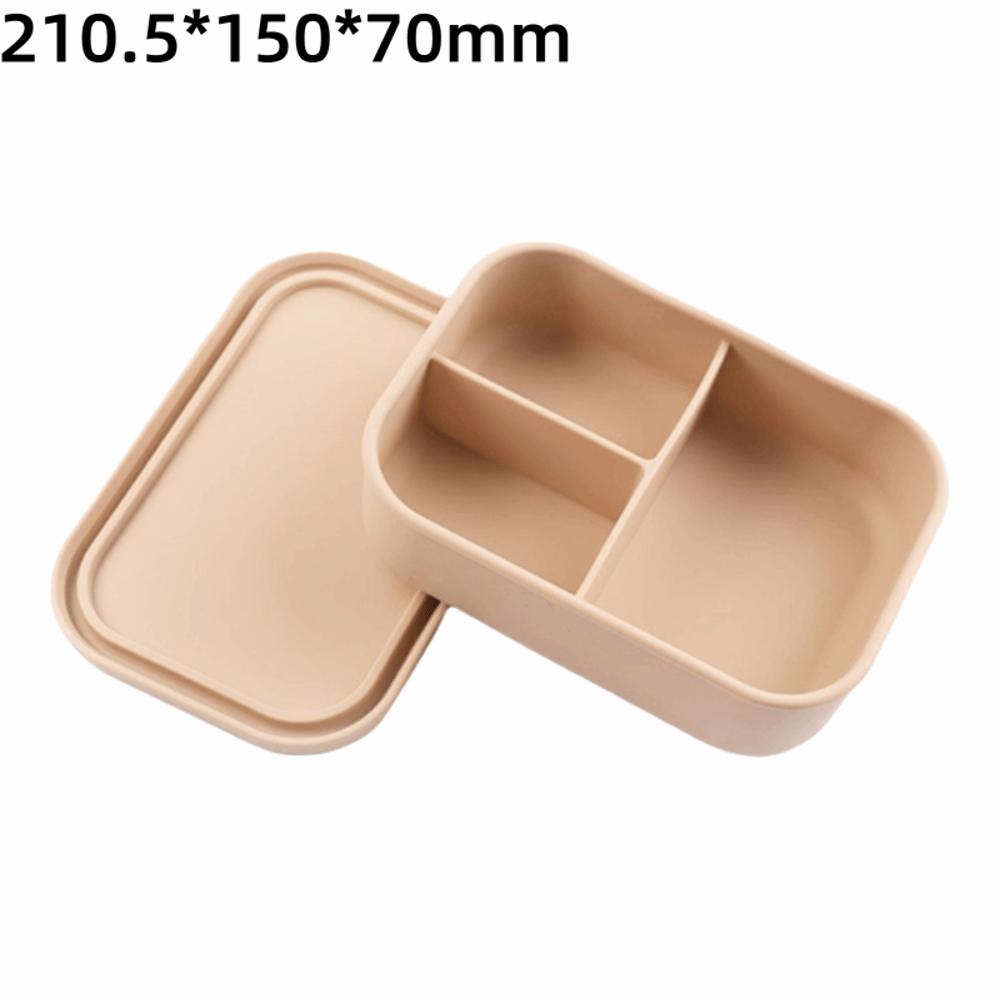 700/1300ml 3 Gird Lunch Box Silicone Divided Microwave Oven Lunch Box Leakproof BPA Free Food Container Office Worker