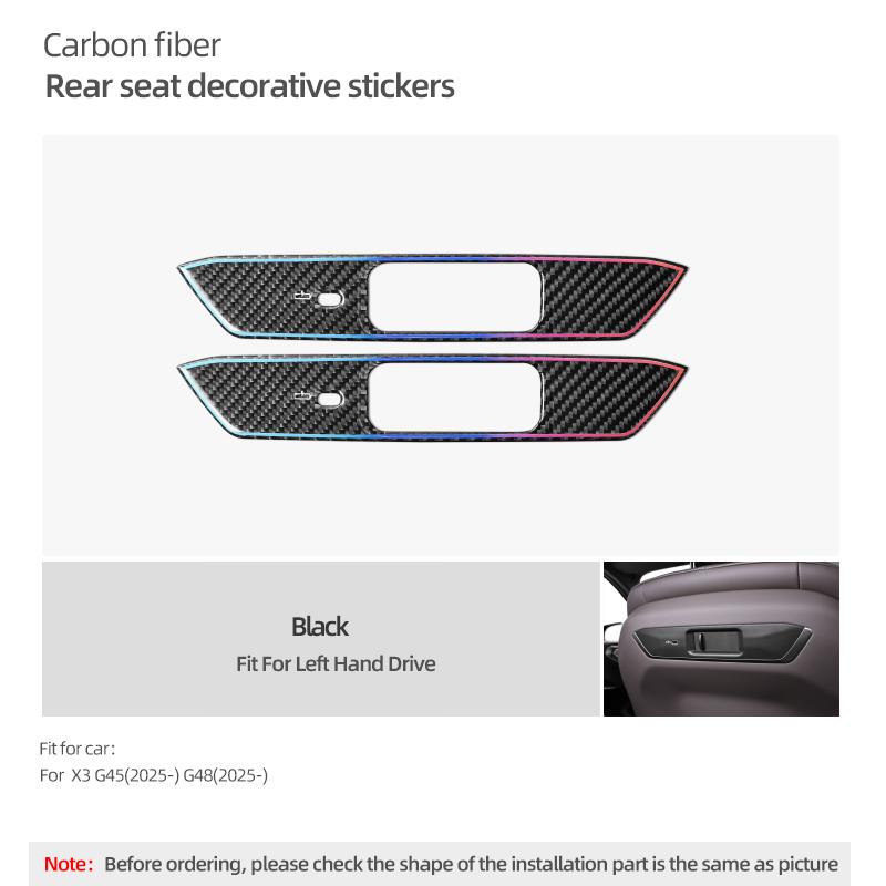 

For BMW X3 G45 G48 2025 2026 Real Carbon Fiber Front Seats Back Charging Panel Trim Cover Sticker Car Interior Decor Accessories