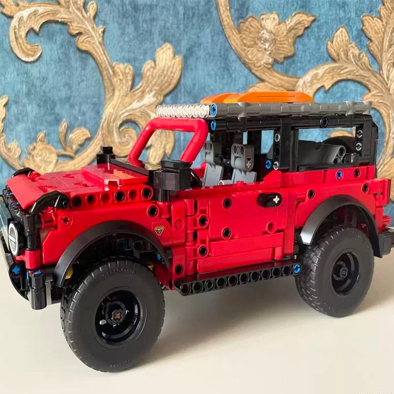 943 Teile Rotes SUV Auto Modellbausatz Mechanisches Zahnradset - Heimdekoration & Kindergeschenk Pädagogisches Set für Geburtstag & Weihnachten