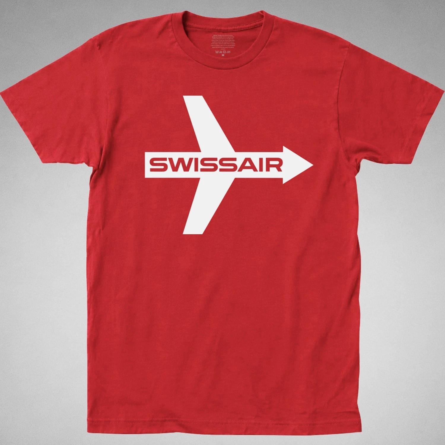 SWISSAIR Airline T-Shirt Retro vintage Airplane travel airliner Graphic Tee XS