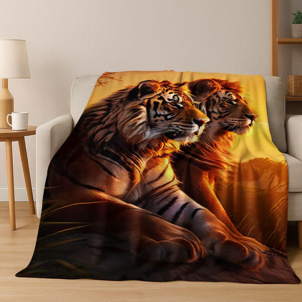 

26 Style Wild Animal Tiger Beast Cartoon Flannel Blanket,Warm Cozy Soft Throw Blanket for Home Bedroom Bed Sofa Picnic Cover Kid 75x90cm