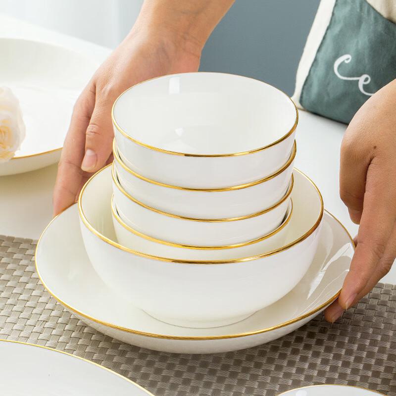 Jingdezhen Ceramic Hand-Painted Gold Dinnerware