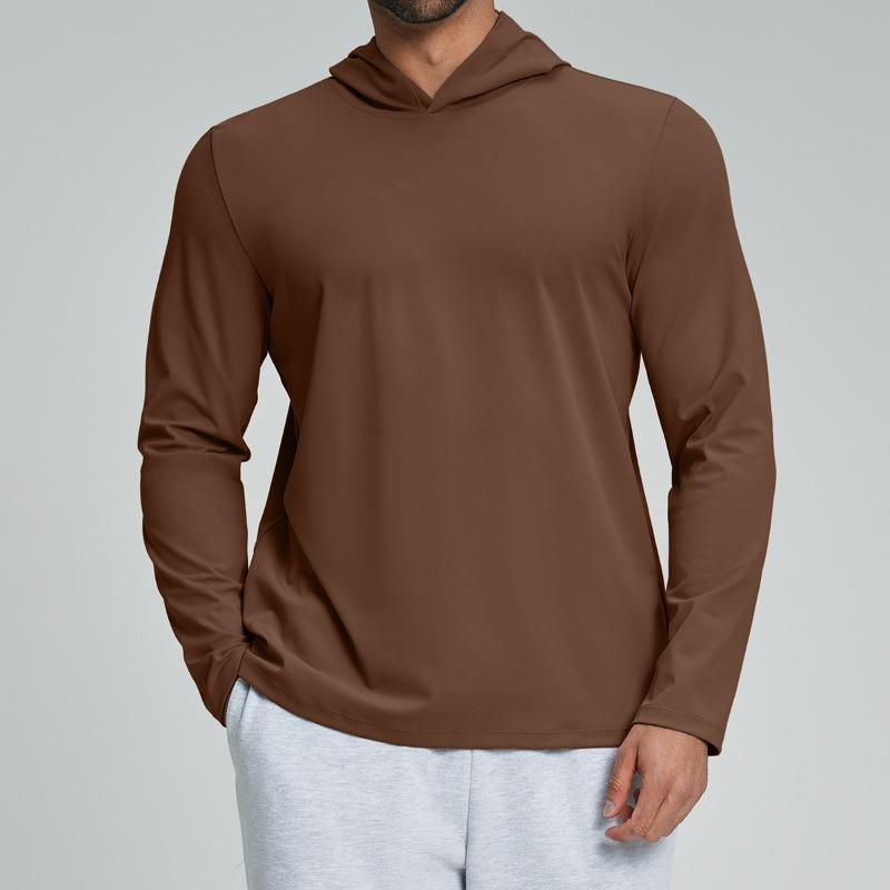 Men S Casual Sports Fitness Hooded Long Sleeve T Shirt