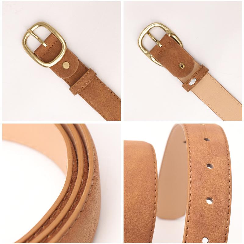 New Fashion Retro Women's Belt, Korean-style Trendy Antique Copper Pin Buckle Belt, Versatile Women's Jeans Belt