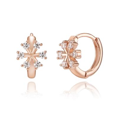 CRANNE 14K Schneeflocken-One-Touch-Ohrringe (Gold gefüllt) C24EGF105
