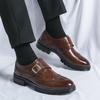 Large Size Leather Shoes Men's British Pointed Business Dress Groom Wedding Nightclub Hairstylist Height Increase Men's Shoes