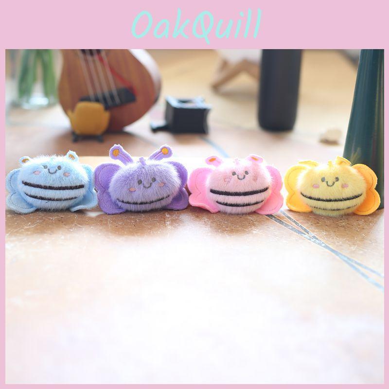 Small Bee Plush Toy Keychain Soft Stuffed Animal With Short Velvet Fur Kids Room Decor Accessory