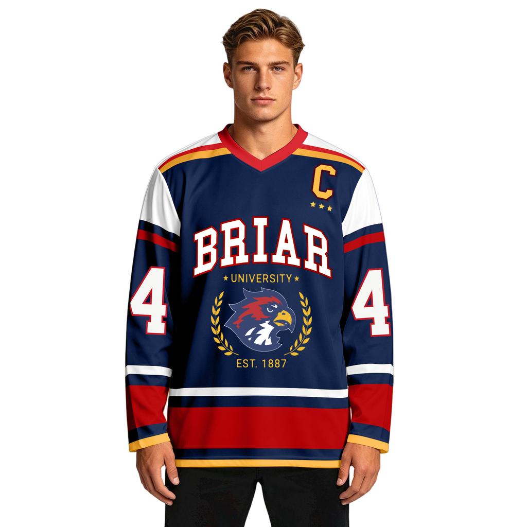 Unisex Long Sleeve Hockey Jersey Shirt Lightweight Breathable Athletic Top for Outdoor Sports and Casual Wear with Graphic Print