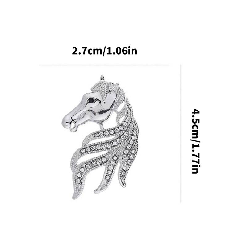 Minimalist Equestrian Themed Brooch Polished Alloy Construction Versatile Wear For Parties And Work Environments