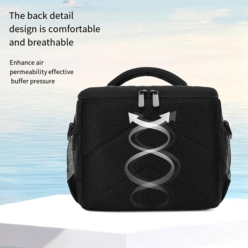 Durable Nylon DSLR Camera Bag Travel Shoulder Bag with Mesh Side Pockets Adjustable Strap for SLR Mirrorless Cameras Black
