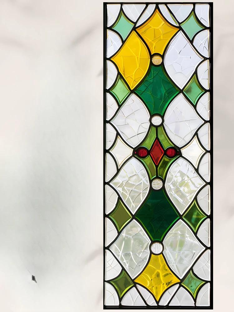 European Vintage Window Stained Glass Film Anti-peeping, Anti-light Electrostatic Scrub Window Sticker Stained Glass Decorative 30x100cm