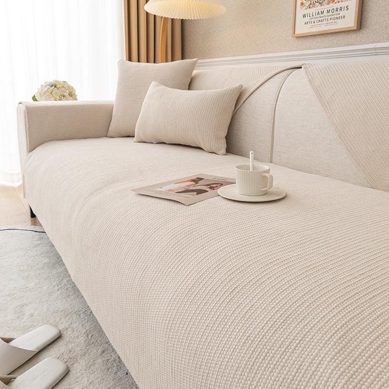 Cotton Sofa Cushion Four Seasons Universal Non-Slip Coarse Cloth Cushion Solid Color Fabric Craft Simple Sofa Cover Cover Cloth