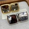 Stylish Three-Dimensional Large Square High-End Stud Earrings, Minimalist And Versatile Concave-Convex Square Earrings For Women
