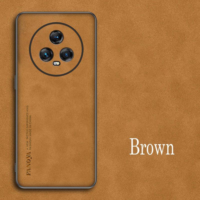 

For Honor Magic 5 Pro Lite Luxury Sheepskin Leather Shockproof Silicone Case For Honor Magic5 Pro Lite Ultimate Phone Case Cover For Magic 5 коричневый