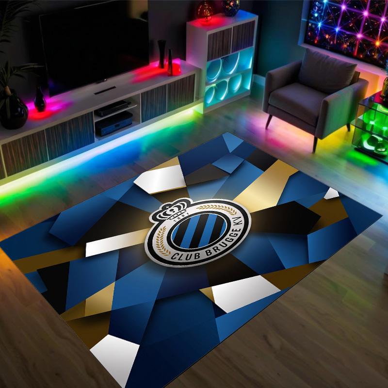 Club Brugge FC Design Tappeto in Velluto di Cristallo Accogliente Non?Tappeto Stampato Antiscivolo per Camera da Letto Soggiorno Ingresso