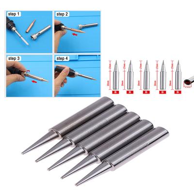 Soldering Station Accessories: 5pcs Set of 900M-T-B Solder Iron Tips, Lead-free and Made from Pure Copper