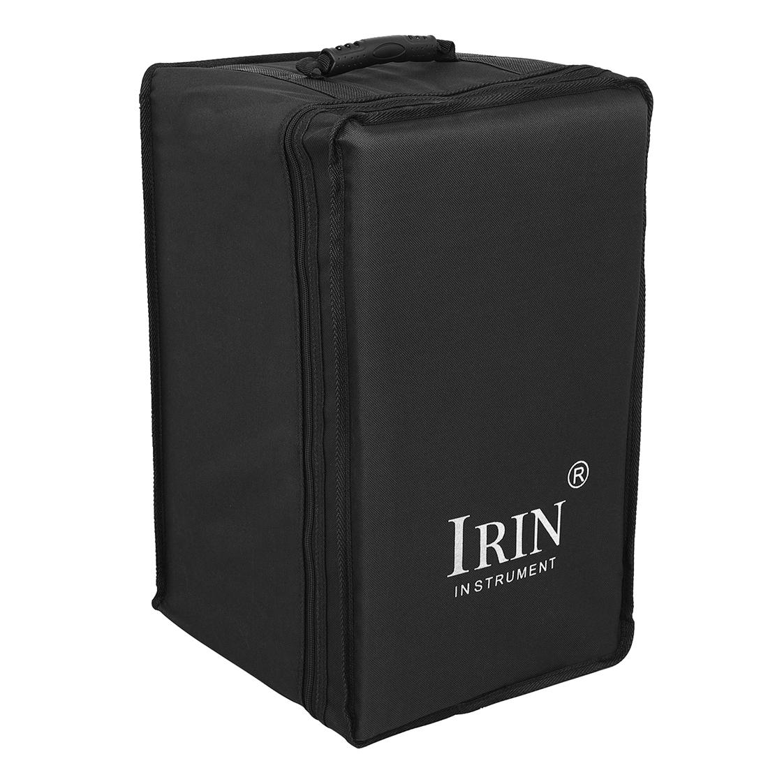 IRIN Cajon Drum Case - Thick Padded Oxford, Waterproof, Double Zippers, Handheld | Black Backpack Design Cajon Box Drum Parts чёрный