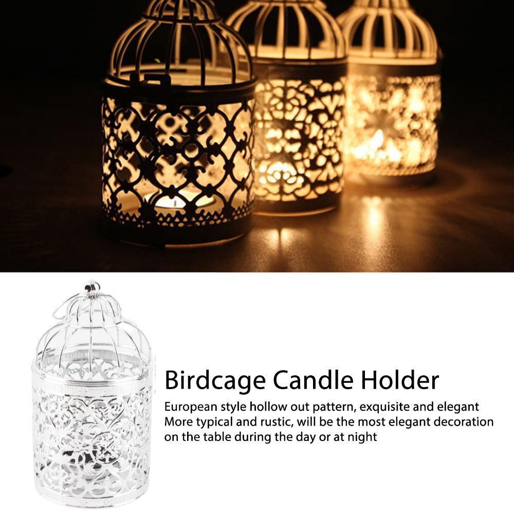 2pcs Hanger Ring Birdcage Candlestick Small Cage Hanging Candle Lantern  Wedding Decoration