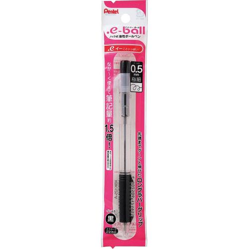 Pentel Oil-Based Ballpoint Pen Dot E-Ball 0.5mm Black 5 Pack XBK125-A
