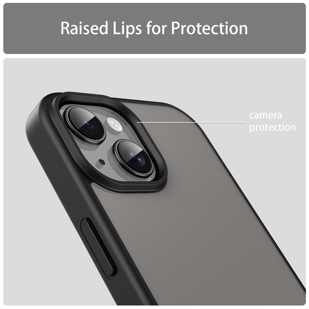 For iPhone 15 Case Skin Touch Matte Anti Drop TPU PC Phone Back Cover